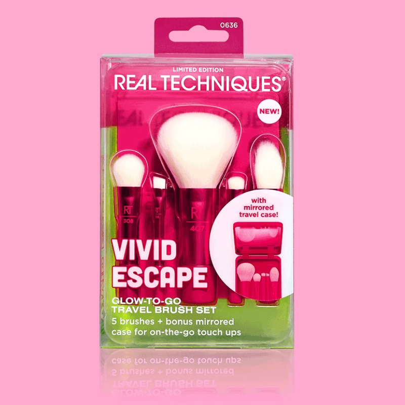 Real Techniques Vivid Escape Glow-To-Go Travel Brush Kit (6-Piece Set) (3332),Real Techniques, Real Techniques แปรง, Real Techniques เซท , real techniques set , แปรง real techniques ซื้อที่ไหน,แปรง real techniques ดีไหม,แปรง real techniques ใช้ยังไง.แปรง real techniques เซตไหนดี
