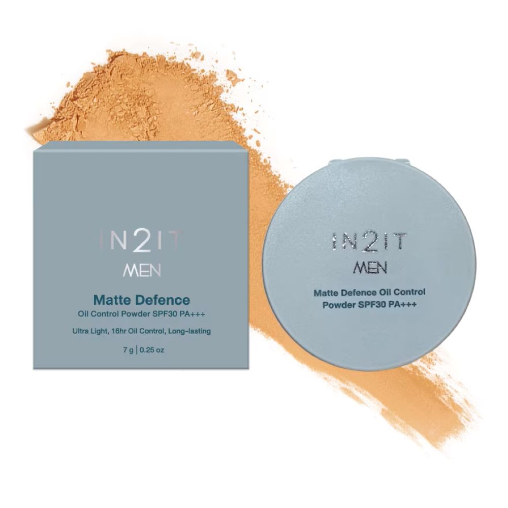 IN2IT Men Matte Defence Oil Control Powder SPF30 PA+++7g. #03 Warm ,IN2IT , ผิวโทนชมพู ,IN2IT Men Matte ราคา , IN2IT Men Matte รีวิว , IN2IT Men